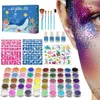 50 colori glitter tatuaggio temporaneo set glitter in polvere per trucco in polvere toppa tatuaggio tatuaggio di Halloween party face body art kit for kids 240415