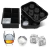 Gereedschap 4/6 Grid Big Ball Square Ice Cube Mold Silicone Ice Cube Maker Diy Round Round Gary Ice Cube Tray voor vriezerdrankjes Balmodel
