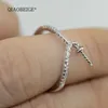 Cluster anneaux Qiaobeige 925 sterling-silver-jewelry anneau réglable vierge ouvrir le réglage de riz rond perle platine argent bricolage