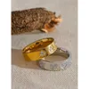 Кольца полосы yhpup изысканный кубический цирконий в форме сердца из нержавеющей стали Кругковое кольцо с золотым и серебряным шармом блестящим украшениями Q240427