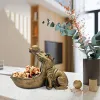 Esculturas Hippo estátua Hippopotamus Sculpture Sculpture Fatuine Key Candy Contêiner Decoração da mesa da sala de escritório