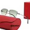Top-Level Original Carter Designer Sonnenbrille Neue rahmenlose Quadrat-Sonnenbrille für Männer und Frauen Sonnenbrille Y-förmige Beinbrille Optischer Rahmen mit 1: 1 Real Logo