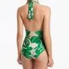 Een stuk zwempak voor vrouwen, diepe V-vormige sexy nek hangend, backless chiffon lange rok, hete lente zwempak