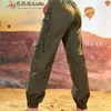 Women's Pants EDGLuLu 2024 Spring Women Side Drawstring Lace-Up High Waist Loose Casual Pocket Female Bound Feet Trousers 0329