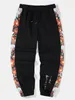 Men's Pants ChArmkpR Oversized 2024 Summer Spring Men Floral Side Print Patchwork Loose Sweatpants Long Trousers Streetwear S-2XL