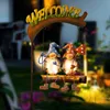 Lumières solaires Décor extérieur gnomes swing jardin cadeaux drôles pour les femmes décorations de maman avec signe de bienvenue 240411