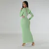 Casual Dresses Mesh Patchwork See Through Long Sleeve BodyCon Maxi Dress for Women 2024 Spring Autumn Club Party Elegant Vestidos