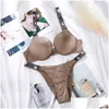 Conjuntos de sutiãs vs RETRIMENTO REDIMENTO MULHERES ESIGN Y LINGERIE Pushless Briefs BRA BRA PLUS TAMANHO RED ROM Y0911 Entrega de gota Appare Otfxm