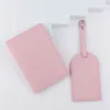 Amazon Solid Color Synthetic Leather Luggage Tag Set PU旅行搭乗パスパスポートホルダードキュメントバッグカスタムロゴ