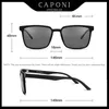 Caponi Mens Sunglasses Polaris Classic Classic Design Eyewear Protect Eyes Noirs Nuances pour mâles de la conduite extérieure Verres de soleil CP6199 240323