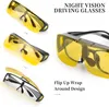 Sunglasses LVIOE Oversized Fit Over Glasses Night Vision For Driving With Polarized Flip Up Lenses LN8118