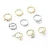 20pcsbox Round Flower Shape Color CZ Nose Ring Stud for Women White Crystal Hoop Nose Piercing Bendable Curved 240423