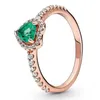 Bandringen 925 Sterling Silver Ring met rode hart en kleurrijke kristalring geschikt voor charmante vrouwen DIY Valentijnsdag Gift Exquise Sieraden Q240427