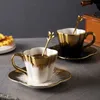 Кружки горячие продажи северной входной роскошной керамическая кофейная чашка и соус Семейный послеобеденный чай Черный чай Арома
