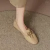 Casual Schuhe Slaser Frauen Slip-On-Wohnungen echte Leder Damen Weiße Maultiere täglich plisdern