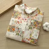 Blouses pour femmes Coton Coton Imprimé Sweet Shirts Femmes Colliers de revers Girl Fille Lotage Loose Lotage 2024 Printemps T41350QC