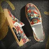 Casual Shoes Fashion Nation Graffiti Art Pattern Cloth Causal Flats Platform For Men Loafers Rock Punk Sports Waliking Sneakers