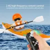 HC 810 RTR 2.4G RC Boat Colorful Paddel Fjärrkontroll RODING LED -lampor 360 Körande Dual Modes Vattentät fartyg under vattnet 240417