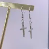 Stud Fashion Cross Anhänger Knorpel Drop Dangle Ohrringe Punkschmuck für coole Frauen Mädchen Freundschaft Geschenke Lieferung Otlyc