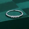 Band Rings 2022 Ny mode en rad diamant original S925 sterling silver par ring kvinnans fest jubileumsgåva smycken q240427