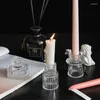 Candlers Nordic Tealight Holder Bandlestick Glass Glass Bandles Table Stand Romantic Crystal for Home Decor