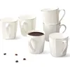 Bone China Coffee Mugs 10oz Espresso Cups Lätt porslin Vit keramisk teuppsättning av 6 diskmaskin 240422