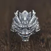 Оригинальный дизайн Продажа 925 Thai Silver Dragon Head Bear Cring для мужчин двенадцать ювелирных украшений Zodiac 240420