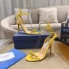 Fashion Crystal Ball Stiletto Sandals Pumps Rhinestone Decoration Strap Open Open Tee Women's Party Evening Shoes مصممين فاخرون مصنعون في المصنع أحذية المصنع