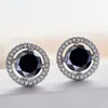 Passer le test 1CT Round Boucles d'oreilles Moisanite Black Studes pour hommes Femmes S925 Silve Silve White Gold plaqué Muistes d'oreilles Moisanite Boucles d'oreilles Fine