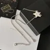 Classic Brand Designer Pearl Star Pendants Necklaces High-end Gold Plated Copper Luxury Crystal Letter Choker Pendant Necklace Long Chain Jewelry Accessories