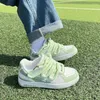 Casual skor lyxiga sneakers mode kvinnor casuals basket stil par trend snörning vit blå sport