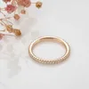 Band Rings Kinel New Arrivals 585 Rose Gold Single Row Micro Wax Set Natural Zircon Ring for Womens Wedding Party Fashionable and Exquisite Jewelry Q240427