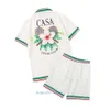 Рубашка Casablanc Мужские дизайнерские рубашки Masao San Print Mens Casual Womens Loak Silk Casablacnca Короткие рукава