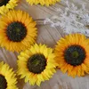 Fleurs décoratives 8pcs Big Sunflower Head 13cm Fleur artificielle DIY Acce Crafts Wreath Mur Home Decor Garden Party Mariage Ornement