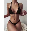 Seksi Micro Bikini 2024 Kadın Mayo Mini Tangalı Bikinis Set Plaj Giyim Yuları Top Mayo Kadın Yüzme Giyim Yüzme Takım elbise 240417