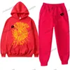 Hoodies Designer Mens Pullover Red Young Thug 5555555 Angel Sweat à capuche Broidered Mesh Sports Set Jogging Pantal