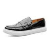 Men's Casual Shoes Crocodile Grain Leather Men Fashion Monk Loafers Mens Slip-on Outdoor Driving Flats