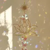 Decorações de jardim Crystal Sun Catcher Lotus pendurado suncatcher arco -íris maker chakra apanhador leve vitral Janela de vidro Decoração de jardim ao ar livre