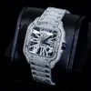 Topmerk aangepaste ontwerp mannen vrouw luxe handset ijskoud diamant moissanite horloge