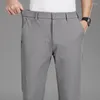 Herenbroek 2024 Zomer mannen Business Stretch Smooth Trousers Koreaanse klassieke dun zwart grijs casual pak mannelijk merk Elastische taille
