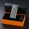 Wholesale Custom Iatable Torch Lighter Triple Jet Flame Cigar Lighter With Cigar Knife/Refillable Butane Without Gas