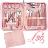 Kits de arte pregos 30pcs Manicure Tool Set Cutticle Nippers and Cutter Kit Professional Pedicure Tools Helfing Aço inoxidável