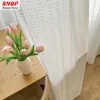 Curtain Simple White Tulle Embroidery Plush Soft Sheer Curtains For Living Room Bedroom Dining Window Screen Luxury Blackout Custom Size