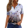 Women's T Shirts Roupas Femininas Sexy Summer Shirt Tee Print Button Short Sleeve Daily Weekend Fashion Basic V- Neck Regular Top