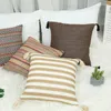 Cuscino in stile spagnolo lancio imitazione paglia Weaving 45x45 Copertura con tasselle a strisce cuscino arredamento per la casa