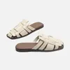 Slipare kvinnors väv stängd tå pu mules utomhus avslappnad bekväm non-halp glids strand semester sommar damer flip flops