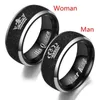 Wedding Rings Fashion Simple Titanium Steel Black Pearl Sand Men and Women Wedding Engagement Ring Couple Ring Jewelry Cadeau (1 stks)