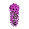 Fleurs décoratives Violet Artificiel Flower Party décorations mures panier suspendu orchidée de la Saint-Valentin de mariage