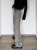 American Leopard Wash Jeans for Women Y2K Retro Street Girl Losse Koreaanse stijl Casual High Taille Straight Jeans Baggy Jeans 240419