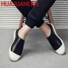 Casual Schuhe hochwertige Männer echte Lederschlupf auf schwarzen Turnschuhen für Luxusschleusen Herren Moccasins Italienischer Designer Flach